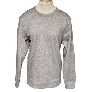 Cozy Adidas Fleece Crew Sweatshirt Grey M NWT Athlete Bro Athleisure Jock Comfy